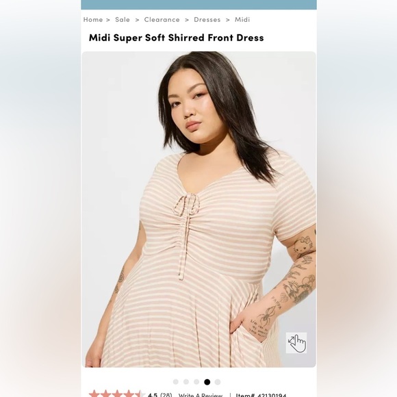 Midi Super Soft Shirred Front Dress - Picture 3 of 4